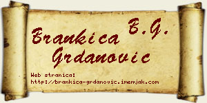 Brankica Grdanović vizit kartica